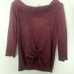 Red sweater blouse